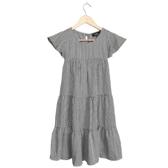 Lulus Picnic Perfect Black White Gingham Tiered Babydoll Dress Size Small - Picture 2 of 7